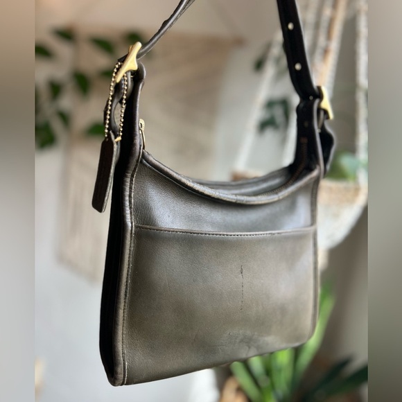 Vintage Coach Legacy Small Zip Crossbody Shoulder Bag 9997 Rare Sage Green Loden - Picture 3 of 15